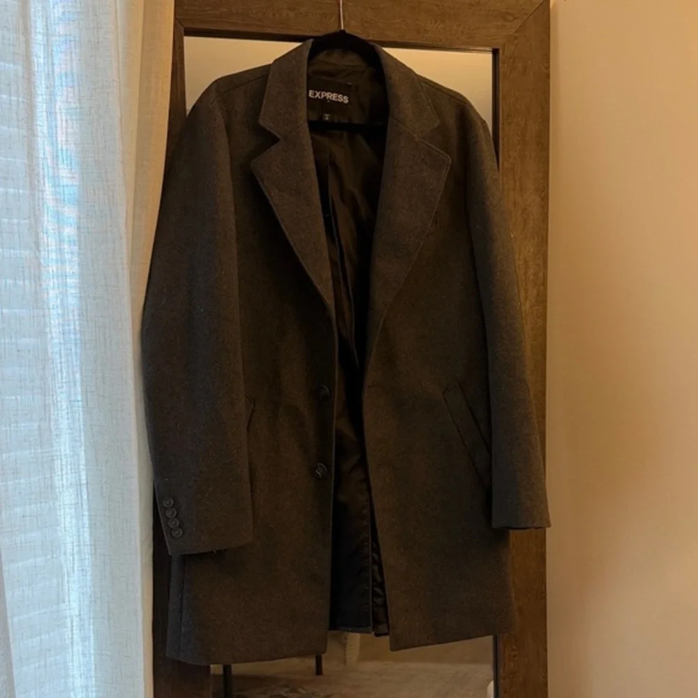 Express Men's Charcoal Trench Coat